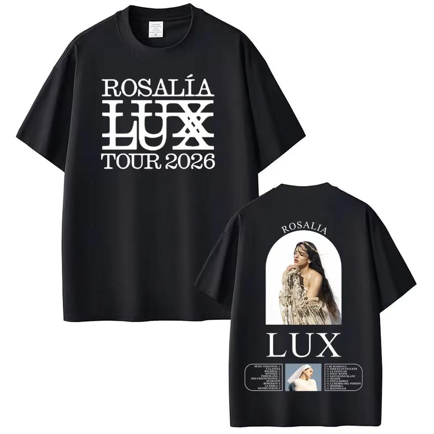 Rosalía Rosalia LUX Tour 2026 Printed Tshirt Men Women Cotton Aesthetics Loose Tshirts Shortsleeved Fashion Harajuku Tshirts