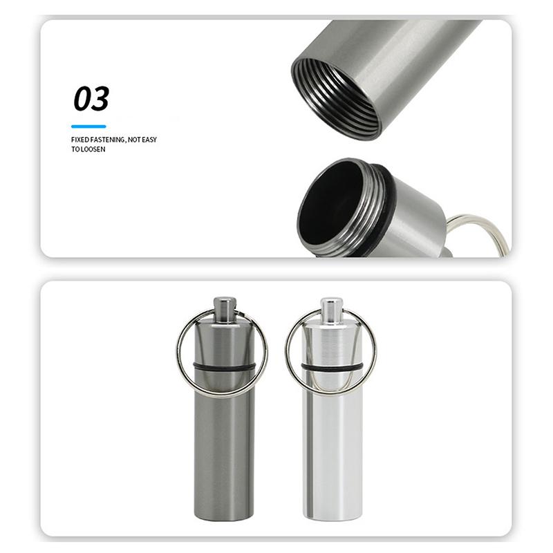 Мини водонепроницаемый алюминиевый сплав таблетка брелок коробка для хранения портативный дорожный контейнер для лекарств держатель для бутылок