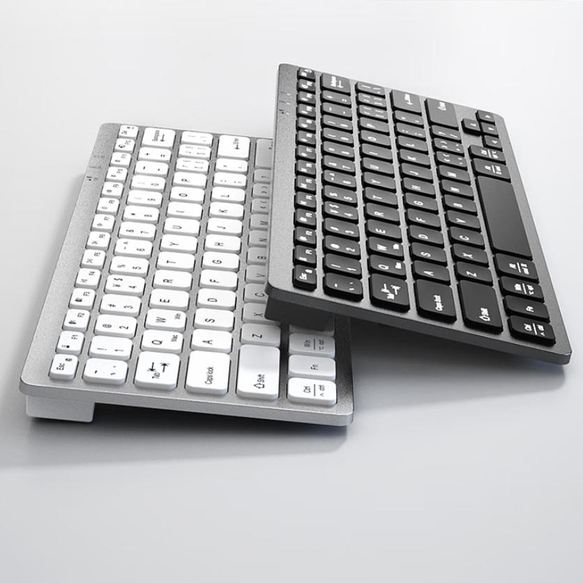 B.O.W HD098C Ultra-Thin Portable Silent Dual-Mode Keyboard, Wireless Bluetooth Keyboard, Black