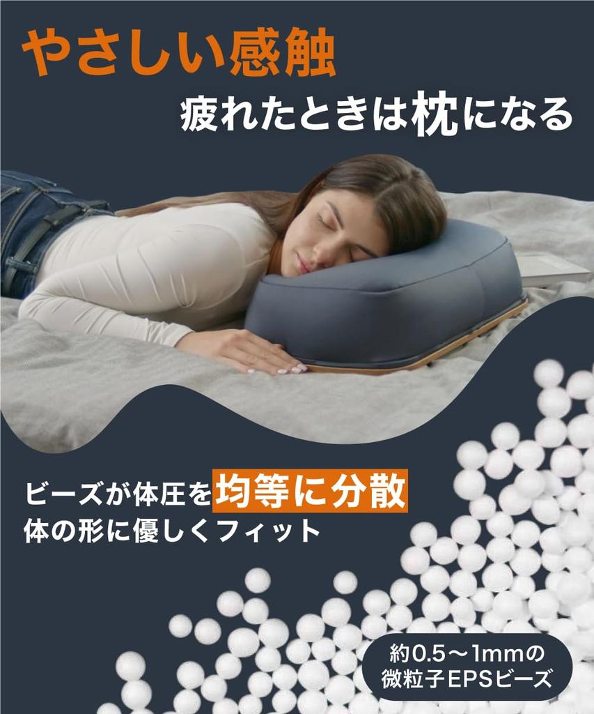 LOE Knee Table, PC Cushion Table, Knee Desk, Bed or Sofa Table Cushion, Car Cushion with Non-Slip Pad and Grooves