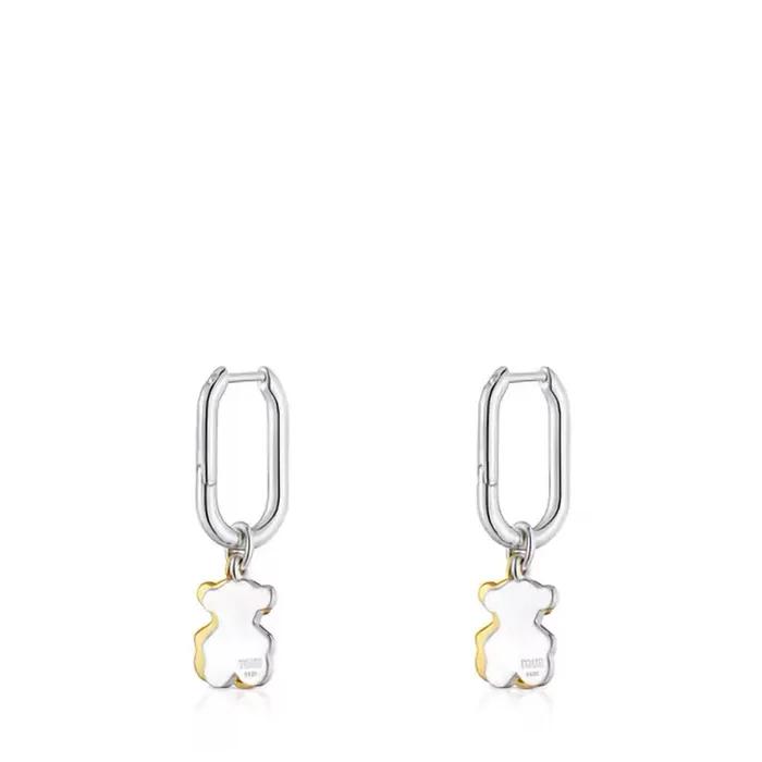 [TOUS] Two-Tone Sweet Dolls Small Bear Hoop Earrings 1004251900