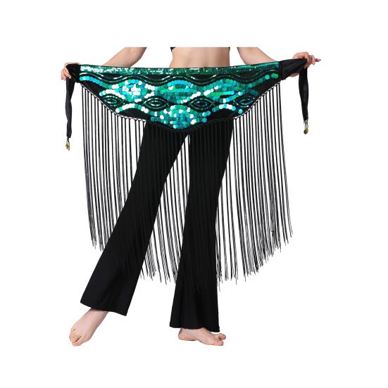 Women Waist Chain Retro Tassel Shiny Sequins Decor Metal Belly Dance Sexy Body Chain Skirt Accessory