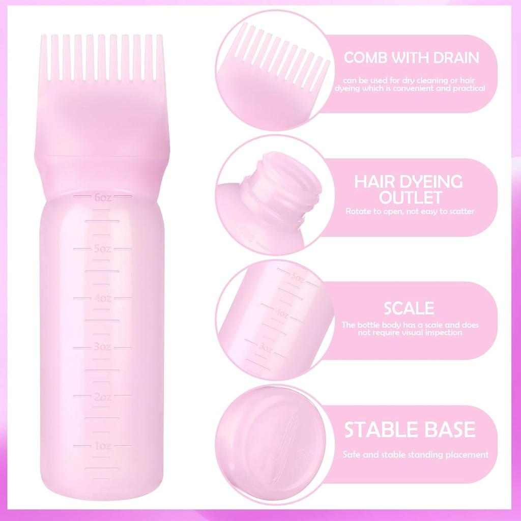 1PCS 160ML Root Comb Bottle Applicator,Oil Applicator for Hair Dye Hair Oiling Applicator with Graduated Scale