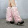 Женские гетры в стиле Лолиты Rave Fluffies из искусственного меха, согревающие гетры с рукавами для ног, зимние бахилы в стиле Харадзюку