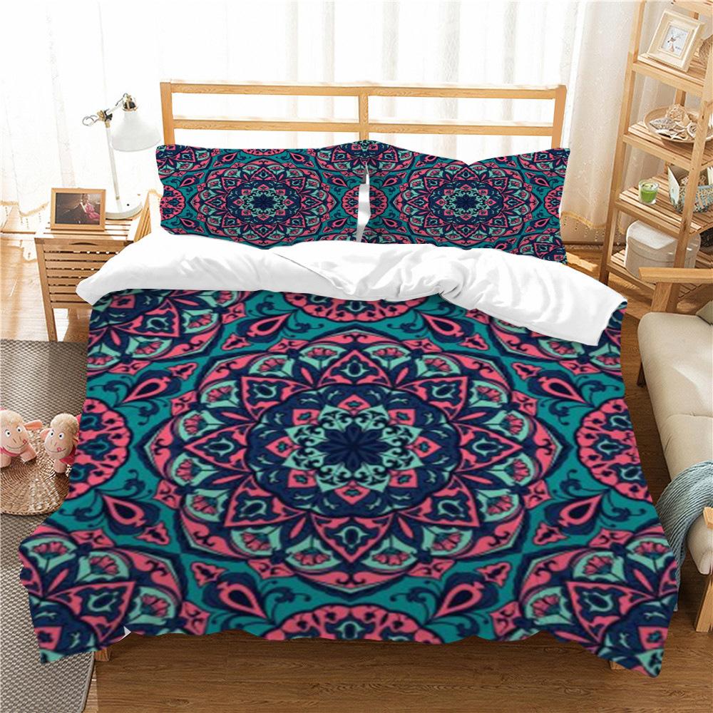 Geometric Shape Series Quilt Cover Pillowcase Two Three Piece Set Polyester 3D Digital Printing