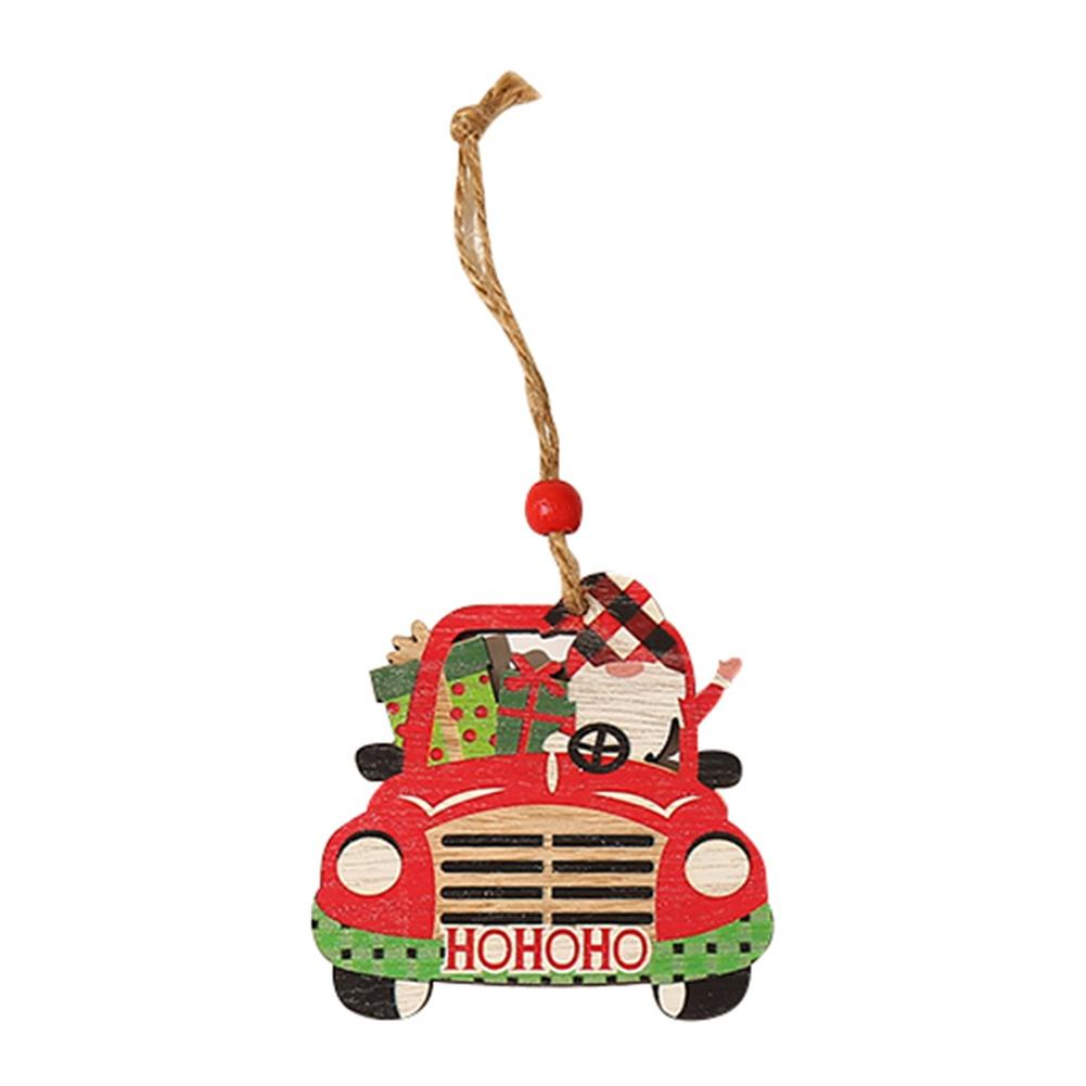 Christmas Ornaments Red Truck Christmas Tree Decoration, Christmas Ornaments Bulks, Wooden Farmhouse Hanging Crafts