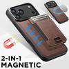 2-в-1 N52 Магнитный кошелек-чехол для iPhone 17 12 13 14 Plus 15 16 Pro Max 16e 17e Air Для Magsafe Ретро кожаная крышка