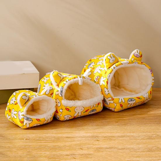 Уютный домик для хомяка, маленькое животное, домашнее животное, спящая кровать, мультяшный кролик, морковный принт