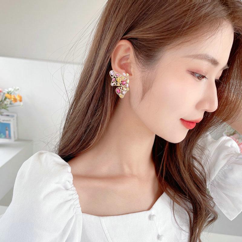 Красочные серьги-капли с кубическим цирконием и бабочкой для женщин, милые эффектные брендовые ювелирные изделия, роскошные висячие серьги для свадебной вечеринки