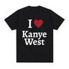 Футболка I Love Kanye West для унисекс, оверсайз, хлопковая, с коротким рукавом, унисекс, женская мода, одежда для пар, футболка, стритвир