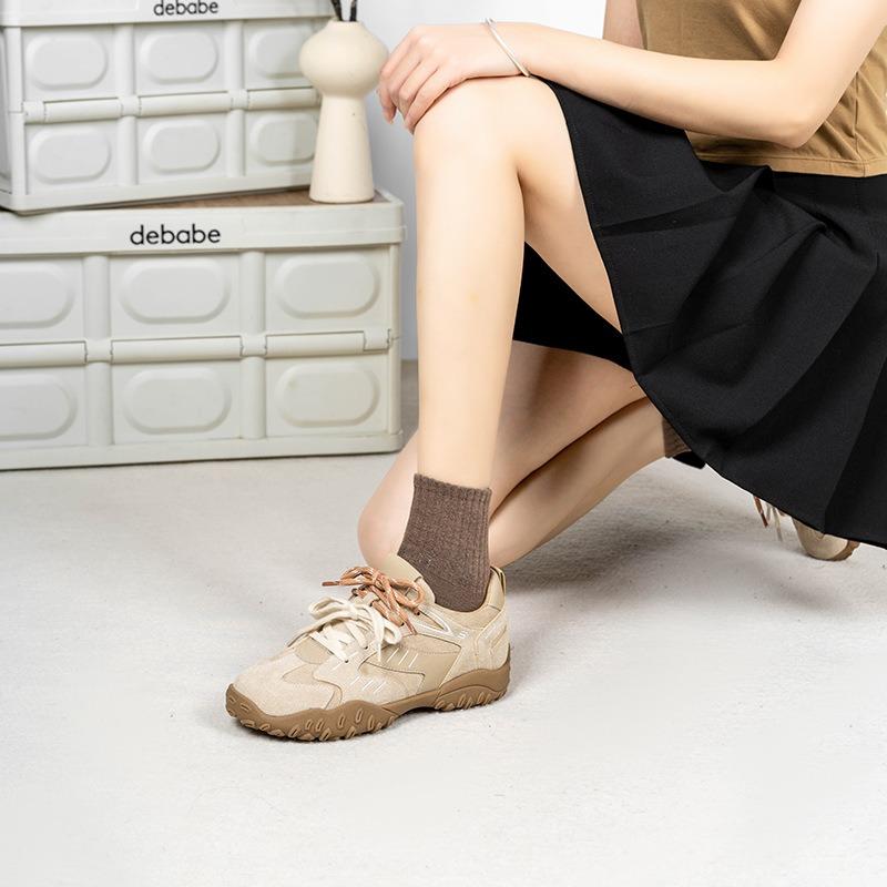 Leather platform dad board shoes women's new spring and autumn versatile sports and leisure shoes women