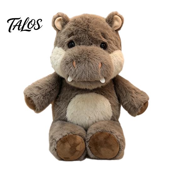 Washable Suede Plush Running Hippo Toy, 45cm Interactive Hand Puppet Stuffed Cute Animal Companion for Kids, Soft Cuddle Doll, Party Holiday Gift