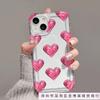 Плоский 3D Розовое Сердце для чехла телефона Apple iPhone11/12/13Pro/14/15/16 promax