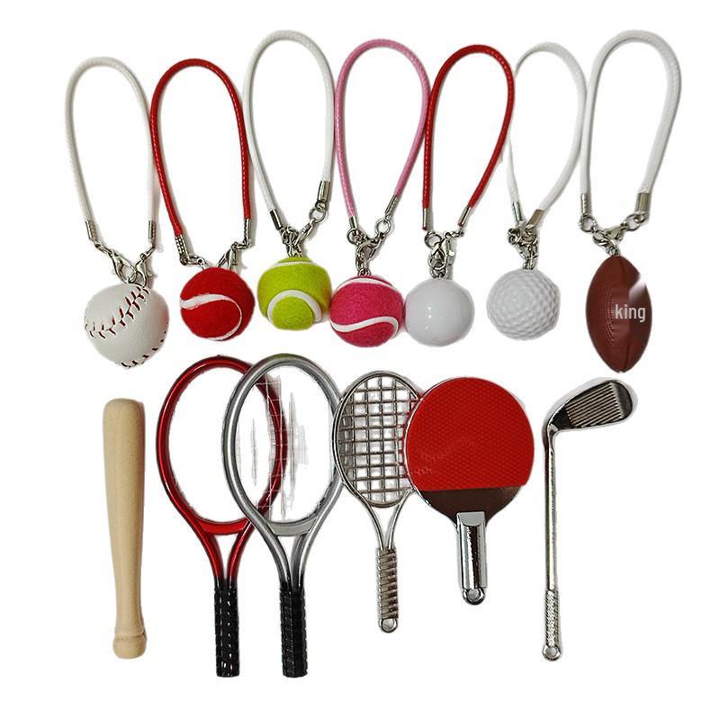 Sports Keychain with Pendant Rope - Tennis, Baseball, Football