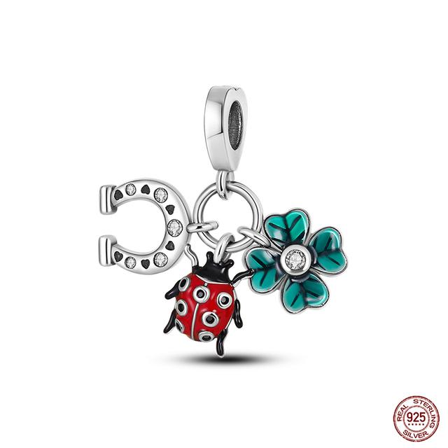 Новые стерлингового серебра 925 пробы красного цвета, подвески в форме сердца, бусины, ювелирные изделия на удачу, подарки