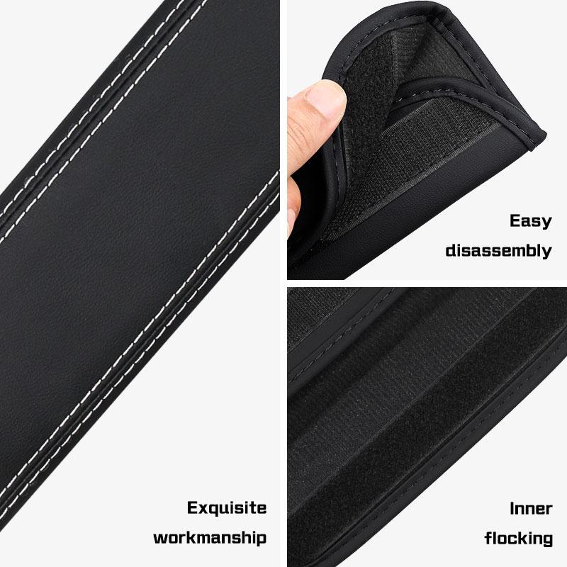 For Toyota GR Sport CHR Fortuner FJ Cruiser Camry Car Accessories 2Pcs Car Seat Belt Nappa Leather Safety Belt Shoulder Covers