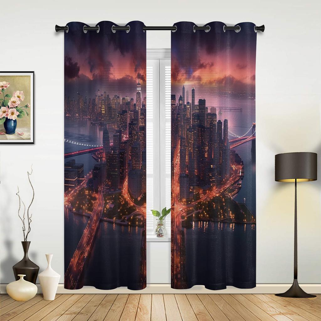 Городская улица небо градиент высотные шторы для спальни гостиная оконные шторы жалюзи кухонный декор шторы