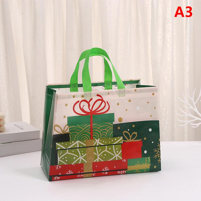 Рождественский подарочный пакет, нетканый упаковочный пакет для десерта, прочная сумка для хранения, сумка-тоут для покупок, праздничная сумка для вечеринок