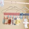 Solid Color Travel Fabric Hanger 6 Clips Portable Drying Rack Portable Sock Clip Bathroom Storage