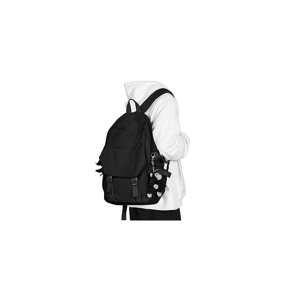 SEAFEW Women's Backpack, Large Capacity, Town Backpack, Business Backpack, Black, Black Canvas,