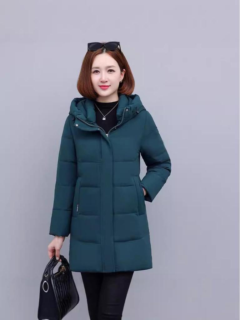 Women's Mid-Length 2025 Winter White Duck Down Jacket - High-end Korean Style, Slimming, Thickened Coat