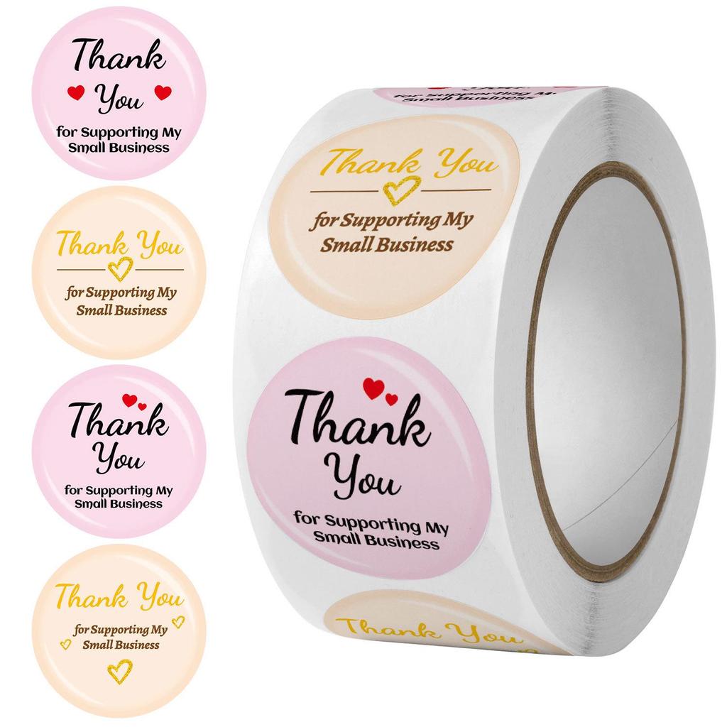 500 Self-Adhesive Thank You Dessert Stickers - Cartoons, Weddings, & Baking Seals for Children