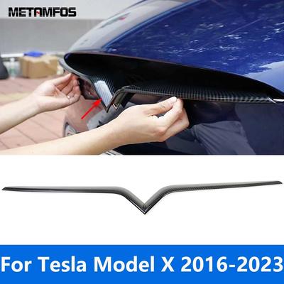 Для Tesla Model X 2016- Передняя центральная решетка из углеродного волокна Гоночная решетка Молдинг Отделка Аксессуары Стайлинг автомобиля