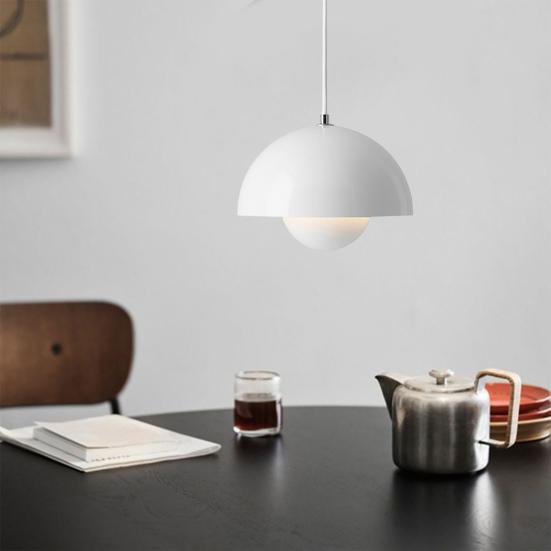 Simple Flower Shape Lampshade Small Chandelier Adjustable Wire Length Three Light Colors Modern Globe Kitchen Dining Room Ceiling Lamp