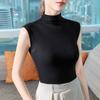 Threaded Bottoming Shirt Women's New Women's Temperament Semi-turtleneck Threaded Vest Sleeveless Vest Top