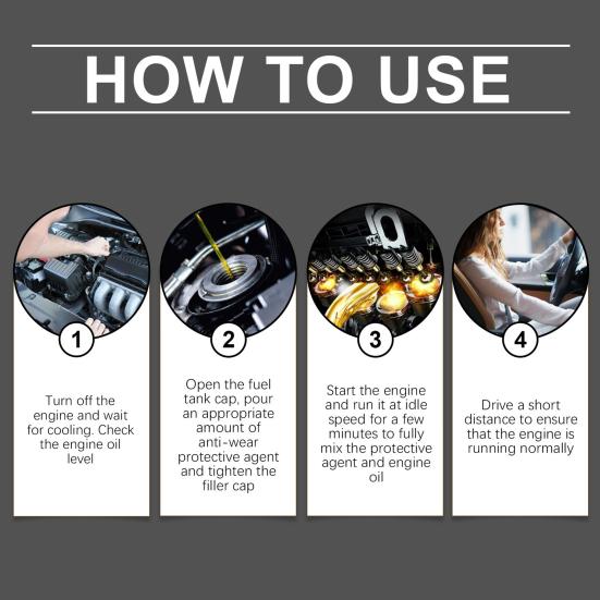 Engine Protectant Anti-Wear Additive Enhanced Performance Power Friction Protection Long-lasting Engine Oil Treatment