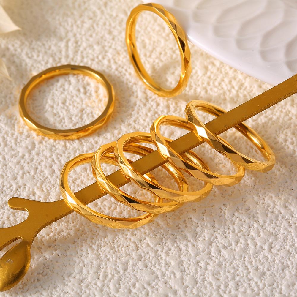 Кольцо с многогранным ромбом, титановая сталь не выцветает, простой дизайн, парное кольцо