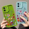 Чехол с цветочным принтом для iPhone 16 Pro Max 15 14 Plus 13 12 Pro 11 XR XS 8 7 цветов, матовый противоударный чехол для защиты линз, мягкий чехол из ТПУ