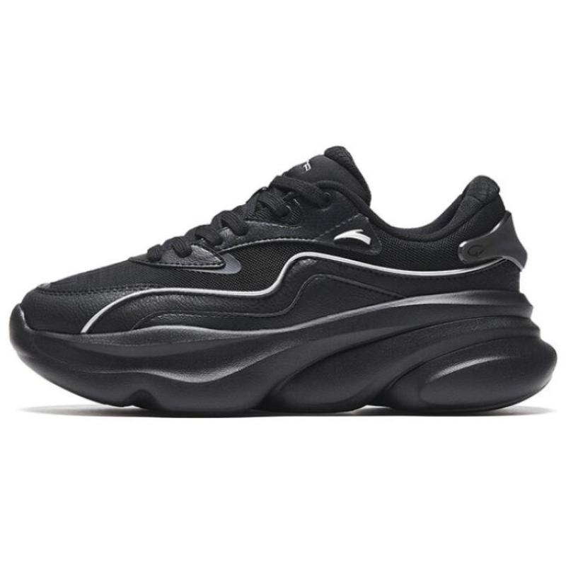 Anta Meow Shoes 3 Нескользящие Устойчивые к истиранию Низкие Массивные Кроссовки Женские Черно-серебристые Кроссовки 922338888-4
