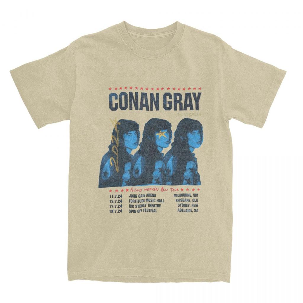 Мужские футболки Conan Gray Found Heaven 100% Хлопок Летние футболки с коротким рукавом Круглый вырез Харадзюку Футболка Большого размера 5XL 6XL
