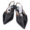 Salvatore Ferragamo Feli 40 Soft Bow Pointed Toe Slingback Mules Shoes 4D blackUsed