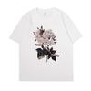 Цветочный принт летние мужские футболки модные короткие рукава 100% хлопок женские топы уличная одежда с круглым вырезом футболки повседневная одежда