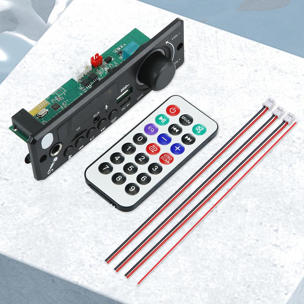 6 Вт усилитель автомобильный FM радио модуль TF USB Bluetooth-совместимый 5.0 FM радио модуль Hands-Free звонок MP3 WMA аудио плата с пультом дистанционного управления