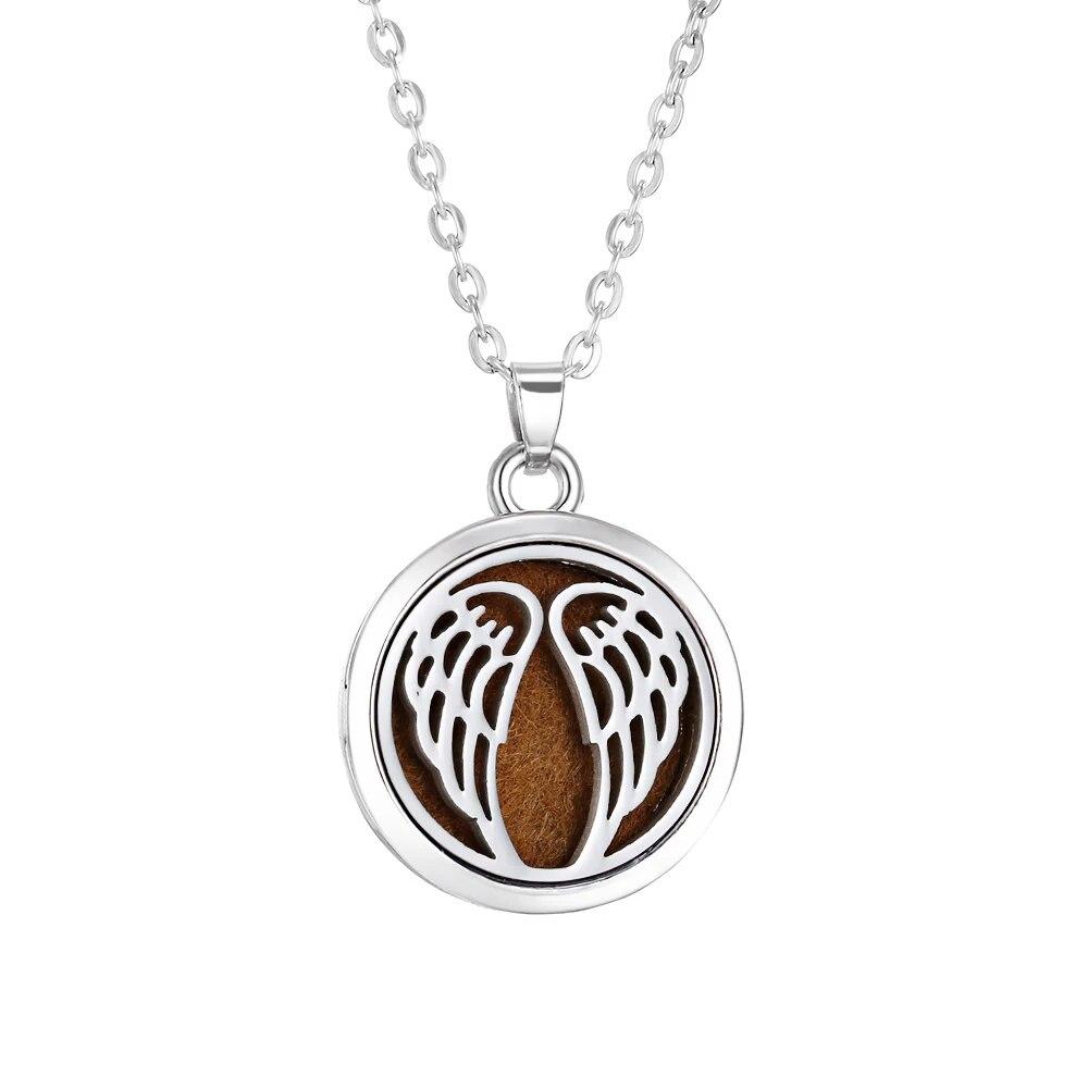 Tree of Life Alloy Stainless Steel Locket Pendant Aroma Diffuser Necklace