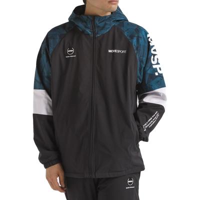 Спортивная толстовка Descente HEATNAVI TOUGH с ветровкой GRBK O, на молнии, с графическим принтом по всей поверхности, для тренировок,