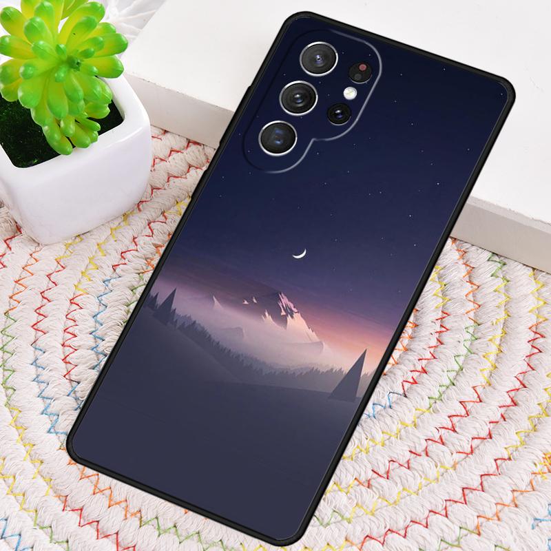 Силиконовый чехол для телефона Samsung Galaxy note 10 pro S26 S25 S24 S23 S22 S21 Plus S25Ultra с рисунком Мраморная гора и Луна Capa Cover