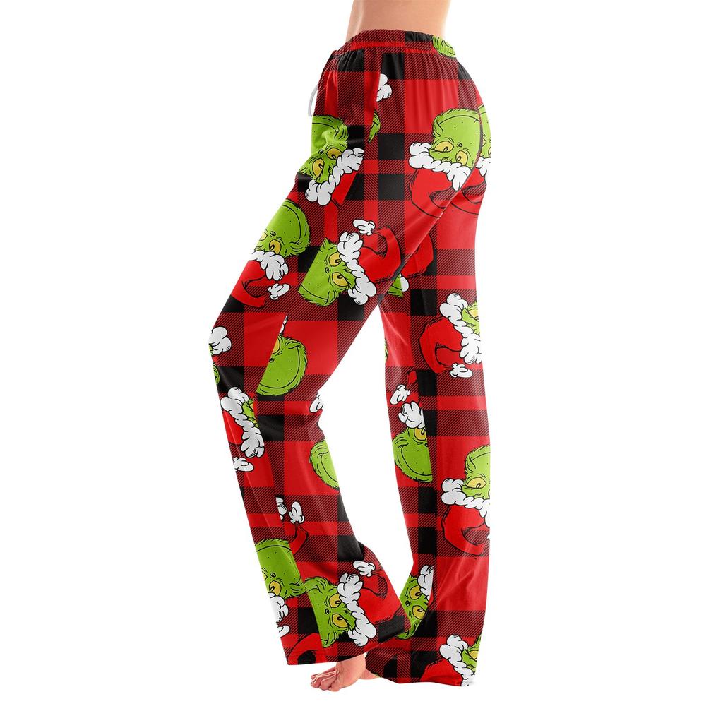 Pajama Pants Sleepwear Casual Drawstring Elastic Waist Pants Comfy Straight Yoga Loose Trousers
