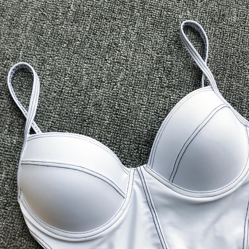 Женский сплошной цвет цельный купальник сексуальный сетчатый купальник бикини