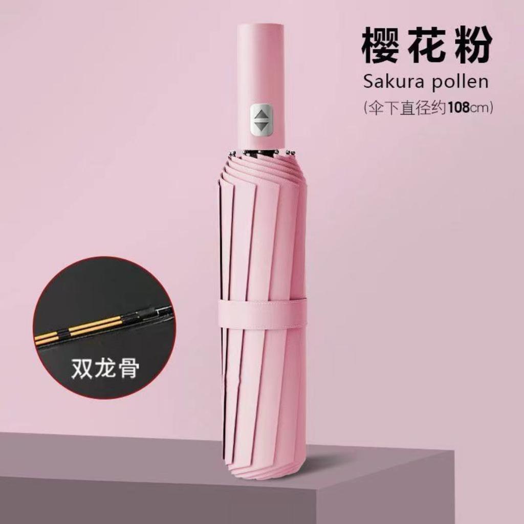 Automatic Reinforcement Black Plastic Umbrella Sun Folding Umbrella