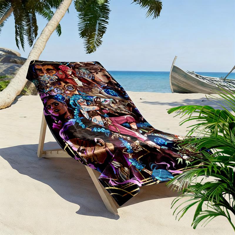 Fantasy Warriors Unite beach towel beach Beach towel for vacation photos seaside Outdoor pool towel Absorbent bath towel Fashion Comfort
