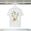 Casablanca Short Sleeve T-Shirt Couples Round Neck Loose Fit Cotton Casual Daily Wear