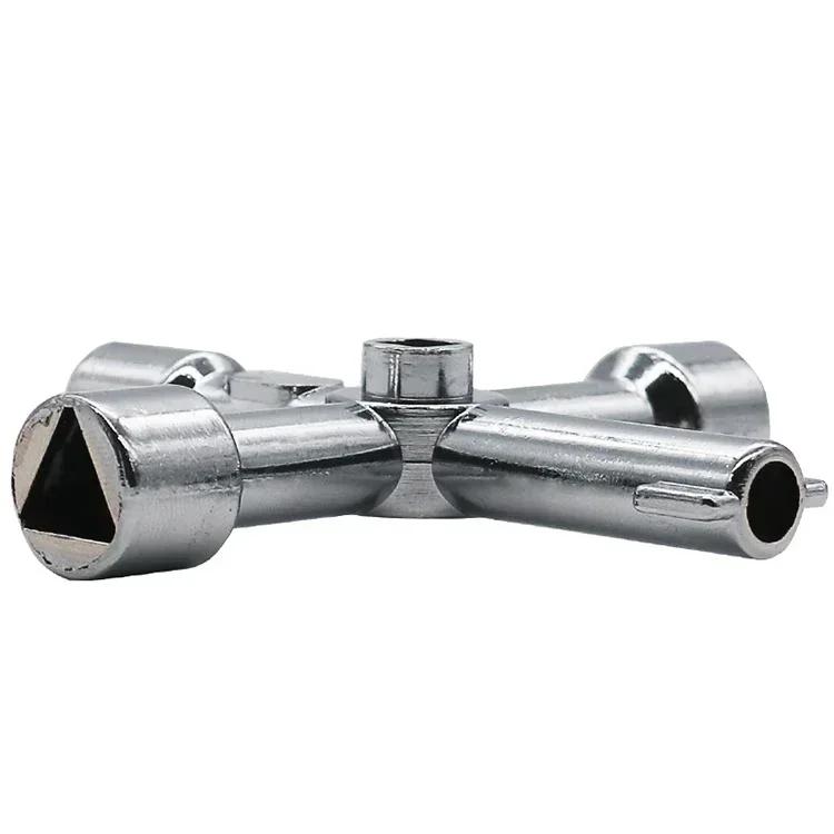 Универсальный ключ 4 в 1 | Практичные строительные ключи пожарной бригады Многофункциональный универсальный крестовой ключ с битой Цинковый сплав