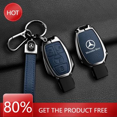 Новый кожаный чехол-держатель-защита для автомобильного ключа из 80% цинкового сплава для Mercedes Benz A B C S Class AMG GLA CLA GLC W176 W221