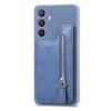 For Samsung Galaxy S25+ Case PU Leather+TPU Phone Cover with Zipper Pocket Wallet