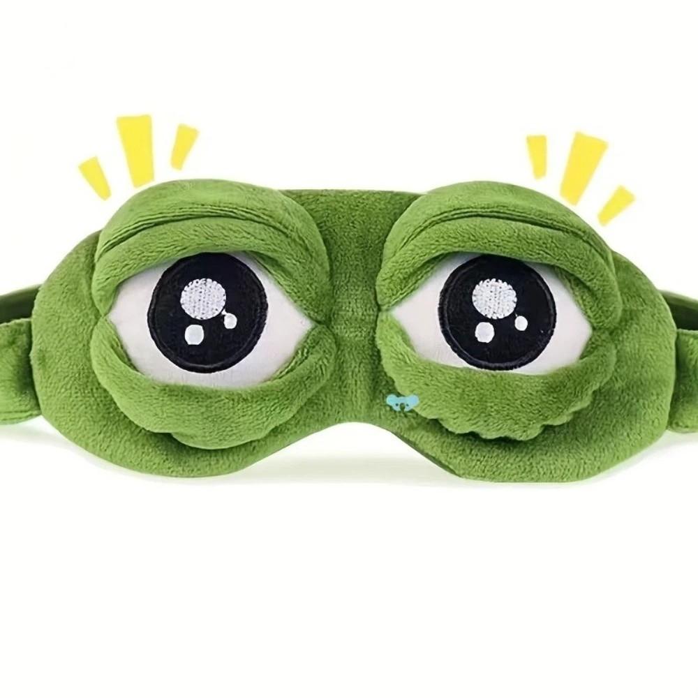 Green Big Eyes Frog Sleep Eye Mask Cartoon Plush Sleeping Eye Cover Lovely 3D Eye Mask Travel Nap