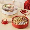 Candy Box Home Living Room Candy Plate Dried Fruit Box Grid With Lid Fruit Plate Rotating Dried Fruit Plate Happy Candy Box